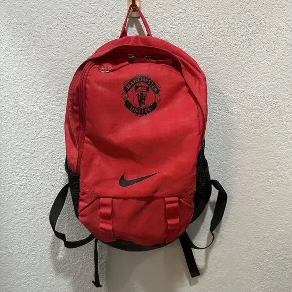 Nike Manchester United Allegiance Backpack Red Premier League Soccer Football - Picture 1 of 6